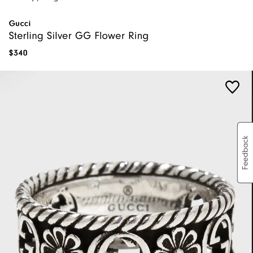 Gucci Silver Ring size‎ 14 - Picture 12 of 12